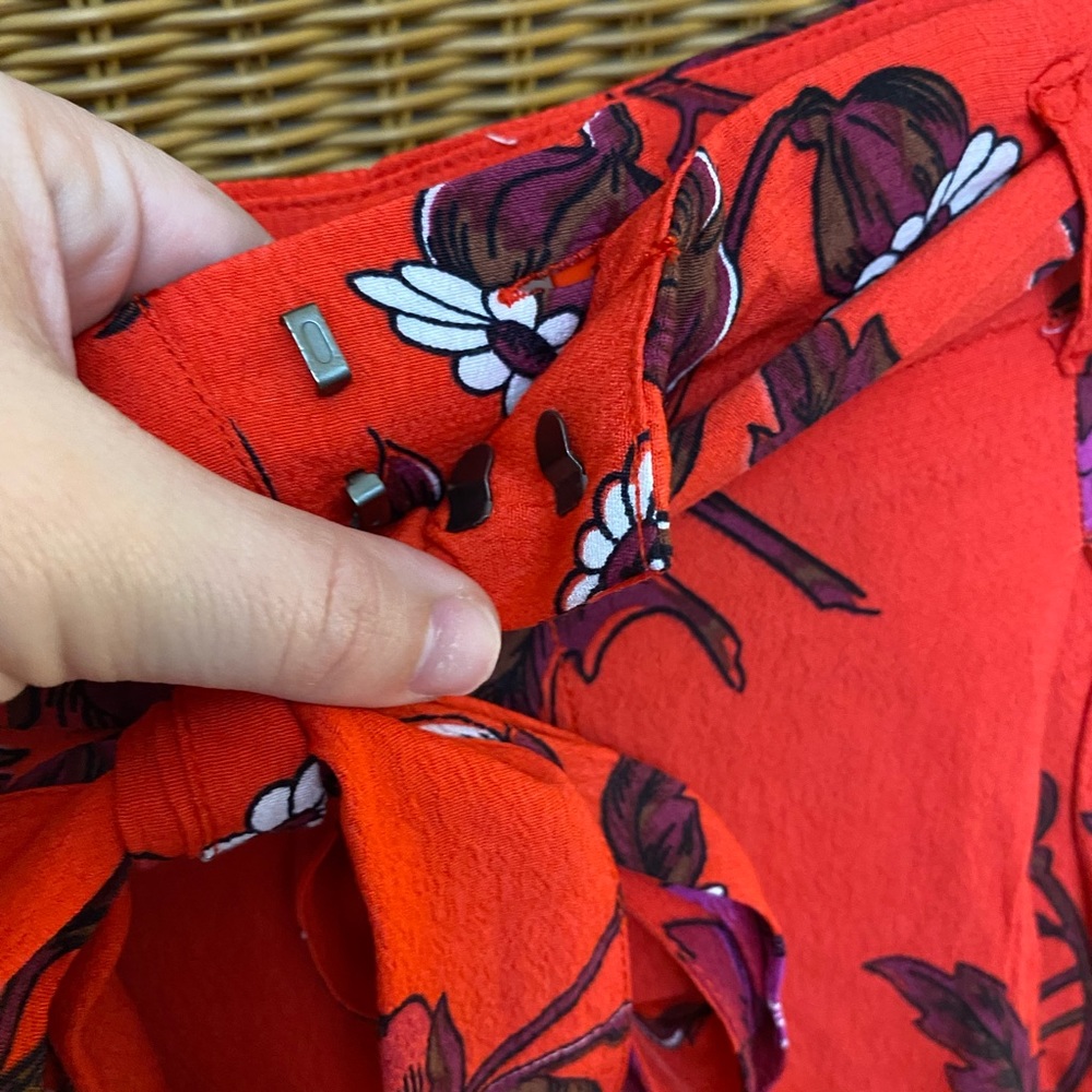 ETT:TWA ANTHROPOLOGIE flowy wide leg floral print flowy pants tie belt summer 8 - Picture 6 of 13